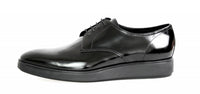 Prada Men's Black Brushed Spazzolato Leather Business Shoes 2EE182