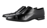 Prada Men's Black Brushed Spazzolato Leather Oxford Business Shoes 2EE190