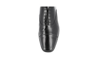 Prada Men's Black Brushed Spazzolato Leather Oxford Business Shoes 2EE190