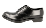 Prada Men's Black welt-sewn Leather Derby Business Shoes 2EE191
