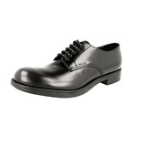 Prada Men's Black welt-sewn Leather Derby Business Shoes 2EE191