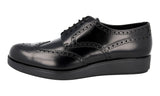 Prada Men's Black Full Brogue Leather Full Brogue Business Shoes 2EE198