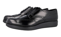 Prada Men's Black Full Brogue Leather Full Brogue Business Shoes 2EE198