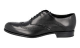 Prada Men's Black Full Brogue Leather Oxford Business Shoes 2EE201