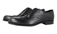 Prada Men's Black Full Brogue Leather Oxford Business Shoes 2EE201