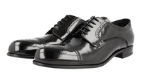 Prada Men's Black Full Brogue Leather Business Shoes 2EE205