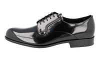Prada Men's Black Brushed Spazzolato Leather Business Shoes 2EE207