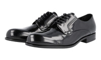 Prada Men's Black Brushed Spazzolato Leather Business Shoes 2EE207