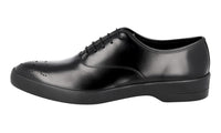 Prada Men's Black Full Brogue Leather Oxford Business Shoes 2EE220