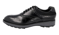 Prada Men's Black Heavy-Duty Rubber Sole Leather Business Shoes 2EE260