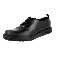 Prada Men's Black Leather Derby Sneaker 2EE286