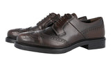 Prada Men's Brown welt-sewn Leather Derby Business Shoes 2EE287