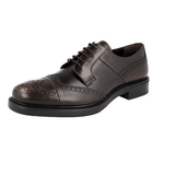 Prada Men's Brown welt-sewn Leather Derby Business Shoes 2EE287