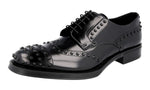 Prada Men's 2EE289 P39 F0002 Brushed Spazzolato Leather Lace-up Shoes