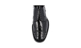 Prada Men's Black Brushed Spazzolato Leather Derby Lace-up Shoes 2EE289