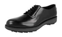 Prada Men's 2EE297 B4L F0002 Brushed Spazzolato Leather Business Shoes