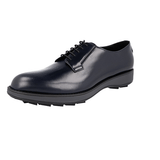 Prada Men's Blue welt-sewn Leather Derby Sneaker 2EE297