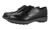 Prada Men's Black Full Brogue Leather Derby Business Shoes 2EE303