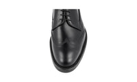 Prada Men's Black welt-sewn Leather Derby Business Shoes 2EE304