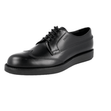 Prada Men's Black welt-sewn Leather Derby Business Shoes 2EE304
