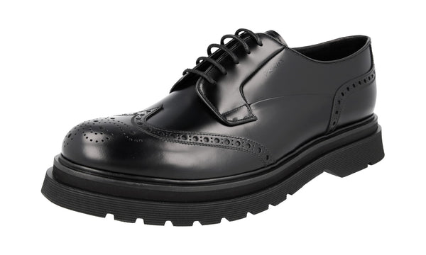 Prada Men's 2EE307 B4L F0002 Full Brogue Leather Business Shoes