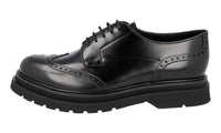 Prada Men's Black Full Brogue Leather Full Brogue Business Shoes 2EE307