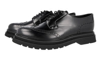 Prada Men's Black Full Brogue Leather Full Brogue Business Shoes 2EE307