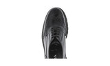 Prada Men's Black Heavy-Duty Rubber Sole Leather Full Brogue Business Shoes 2EE307