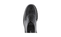 Prada Men's Black Full Brogue Leather Full Brogue Business Shoes 2EE307