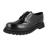 Prada Men's Black Full Brogue Leather Full Brogue Business Shoes 2EE307