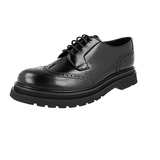 Prada Men's Black Full Brogue Leather Full Brogue Business Shoes 2EE307