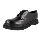 Prada Men's Black Full Brogue Leather Full Brogue Business Shoes 2EE307