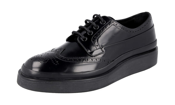 Prada Men's 2EE312 P39 F0002 Full Brogue Leather Business Shoes