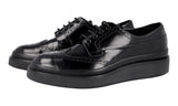 Prada Men's Black Full Brogue Leather Derby Business Shoes 2EE312
