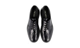 Prada Men's Black Full Brogue Leather Derby Business Shoes 2EE312