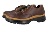 Prada Men's Brown Leather Brixxen Lace-up Shoes 2EE314