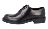 Prada Men's Black Brushed Spazzolato Leather Oxford Business Shoes 2EE316