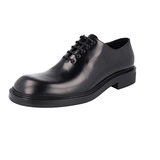 Prada Men's Black Brushed Spazzolato Leather Oxford Business Shoes 2EE316