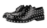 Prada Men's Black Brushed Spazzolato Leather Derby Business Shoes 2EE321