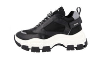 Prada Men's Black Heavy-Duty Rubber Sole Leather Like Monolith Sneaker 2EE324