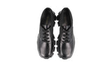 Prada Men's Black Brushed Spazzolato Leather Monolith Lace-up Shoes 2EE342