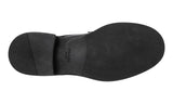Prada Men's Black Brushed Spazzolato Leather Derby Double Sole Business Shoes 2EE345