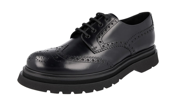 Prada Men's 2EE347 B4L F0002 Full Brogue Leather Business Shoes