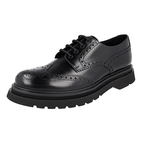 Prada Men's Black Full Brogue Leather Derby Business Shoes 2EE347