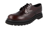 Prada Men's 2EE347 B4L F0003 Full Brogue Leather Lace-up Shoes