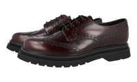 Prada Men's Brown Full Brogue Leather Derby Lace-up Shoes 2EE347