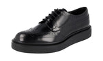 Prada Men's 2EE350 P39 F0002 Full Brogue Leather Business Shoes