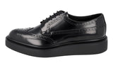 Prada Men's Black Full Brogue Leather Full Brogue Business Shoes 2EE350