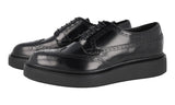 Prada Men's Black Full Brogue Leather Full Brogue Business Shoes 2EE350
