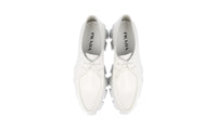 Prada Men's White welt-sewn Leather Monolith Chocolate Lace-up Shoes 2EE361